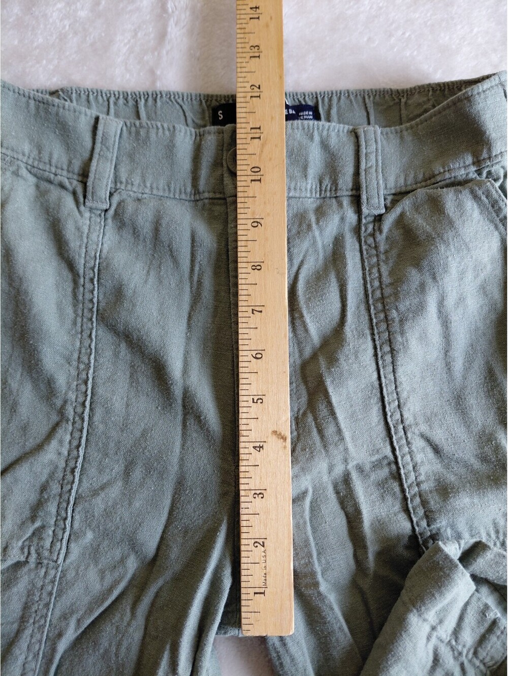 Hollister Womens Size Small Ultra High Rise Baggy Cargo Pants Linen Blend Green - Picture 9 of 9